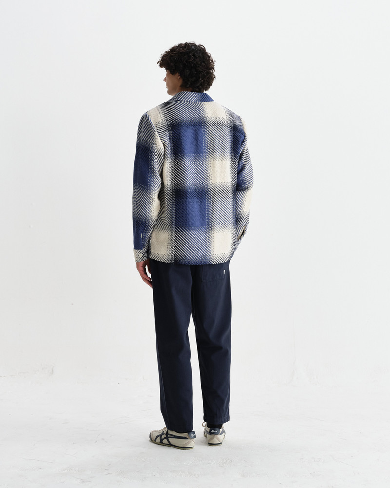 Whiting - Blue And Ecru Shadow Check Overshirt 6