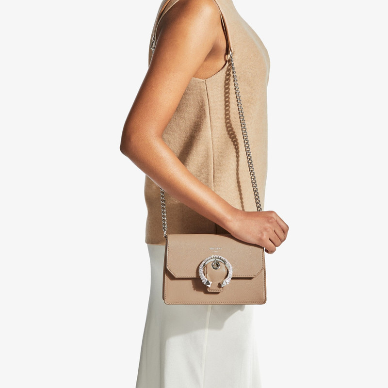 JIMMY CHOO Madeline Crossbody
Ballet Pink Goat Leather Crossbody Bag with Crystal Buckle outlook