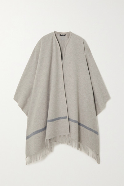 Loro Piana Fringed floral-print cashmere wrap outlook