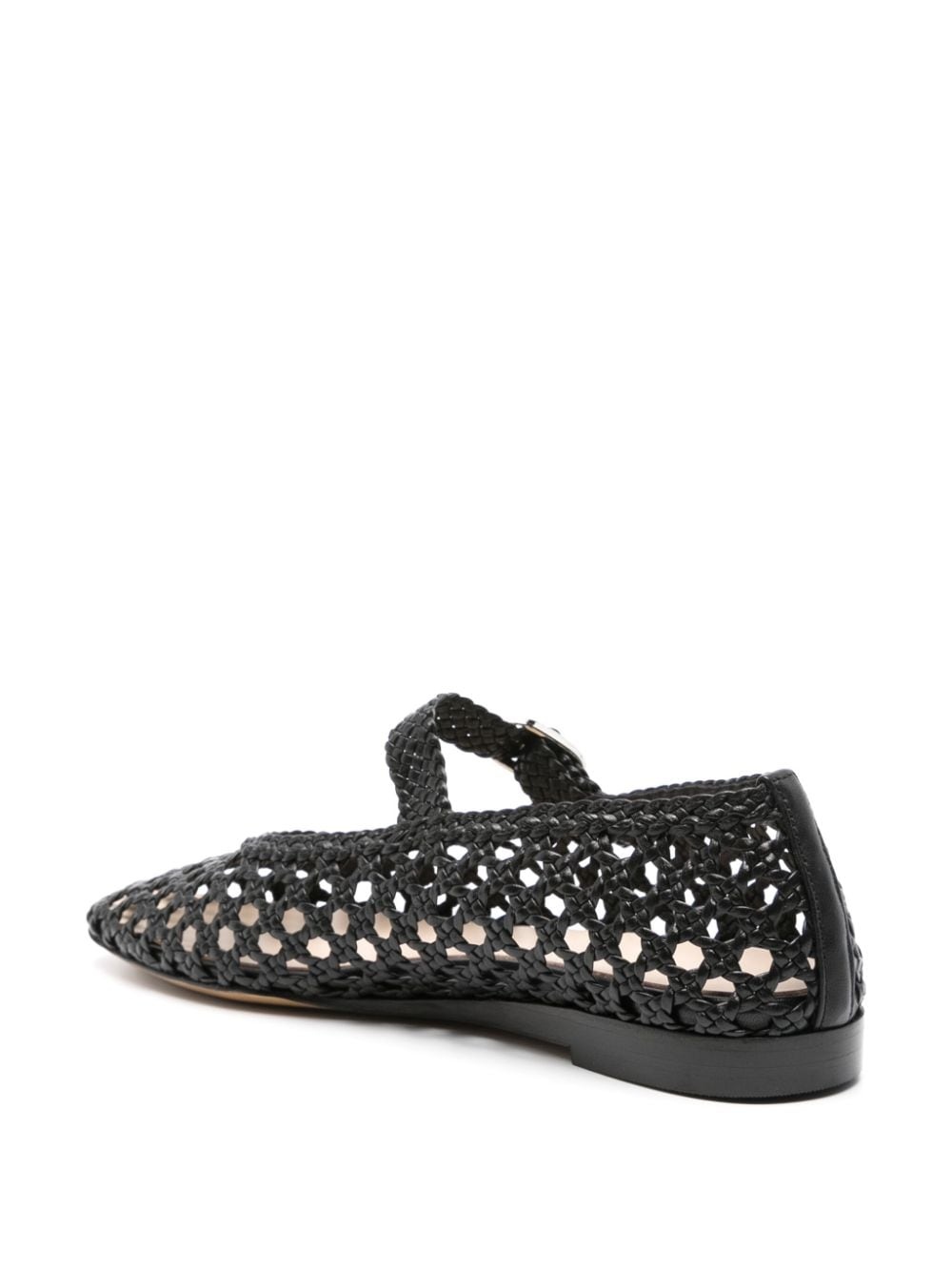 woven-leather ballerina shoes - 3