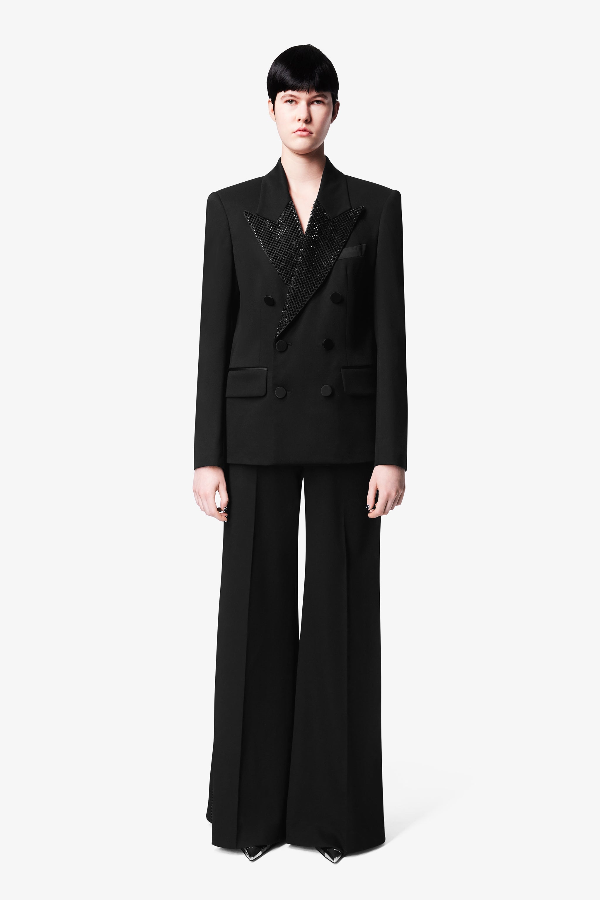 CRYSTAL EMBELLISHED RELAXED BLAZER - 4