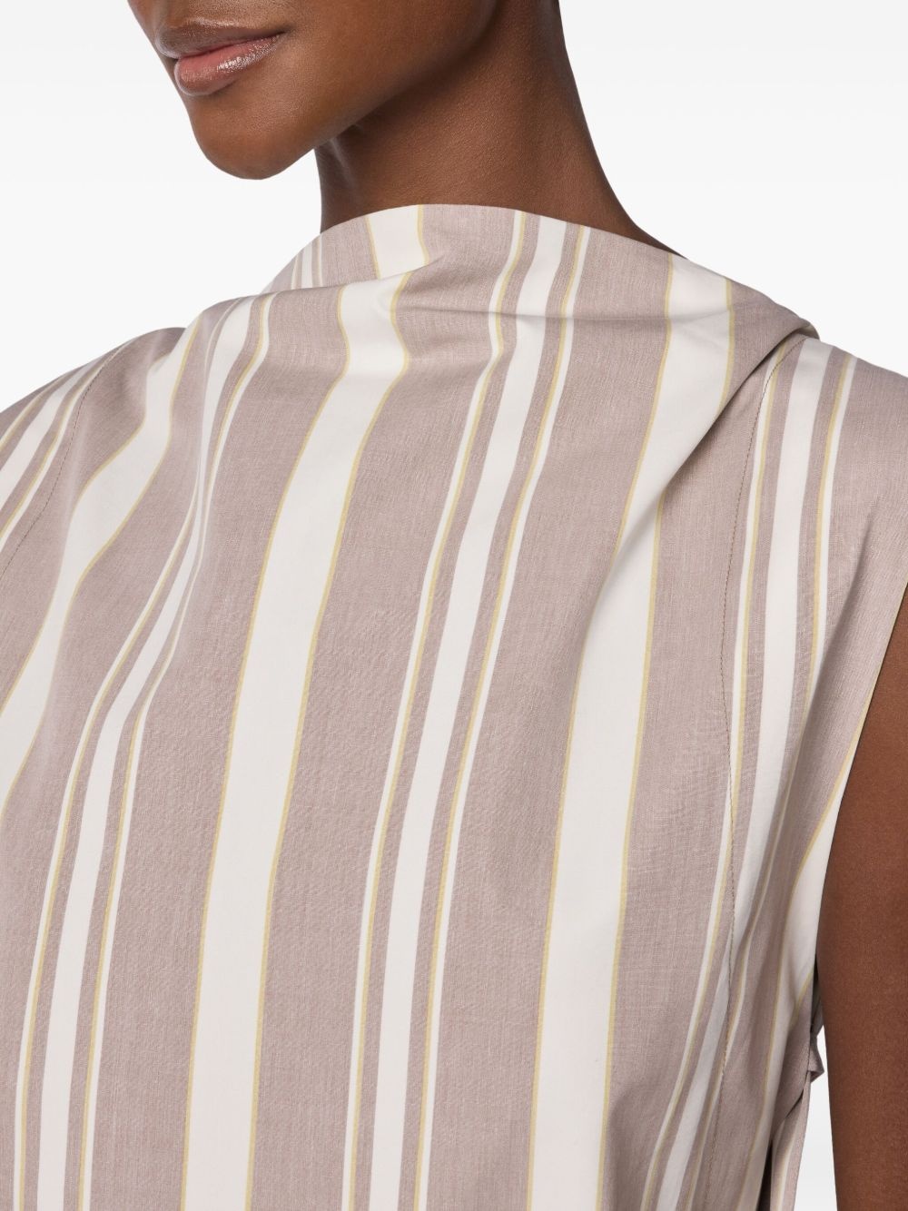 striped asymmetric shift dress - 5