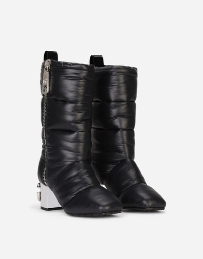 Dolce & Gabbana Quilted nylon ankle boots with DG Karol heel outlook