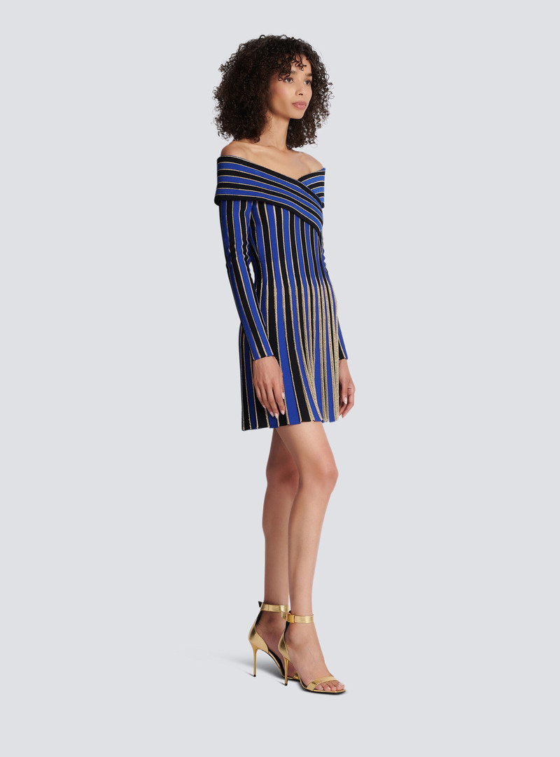 Metallic striped knit dress 3