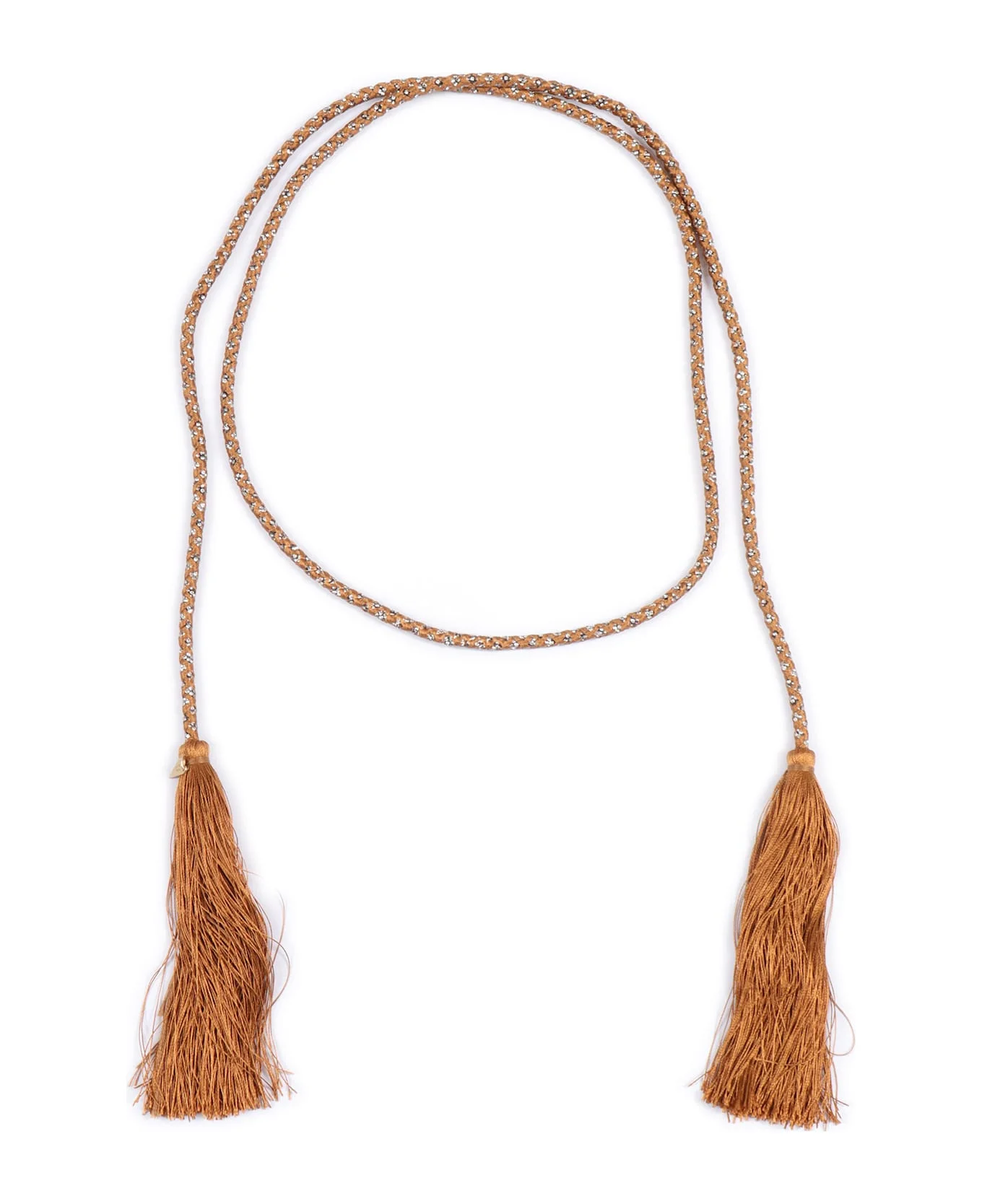 Lace Belt With Crystals And Tassels Insert - 1