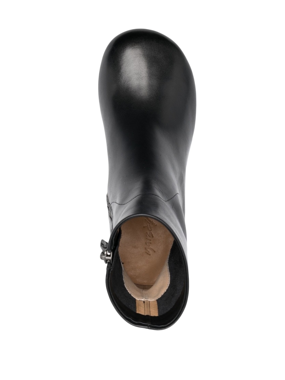 smooth grain round-toe leather boots - 4