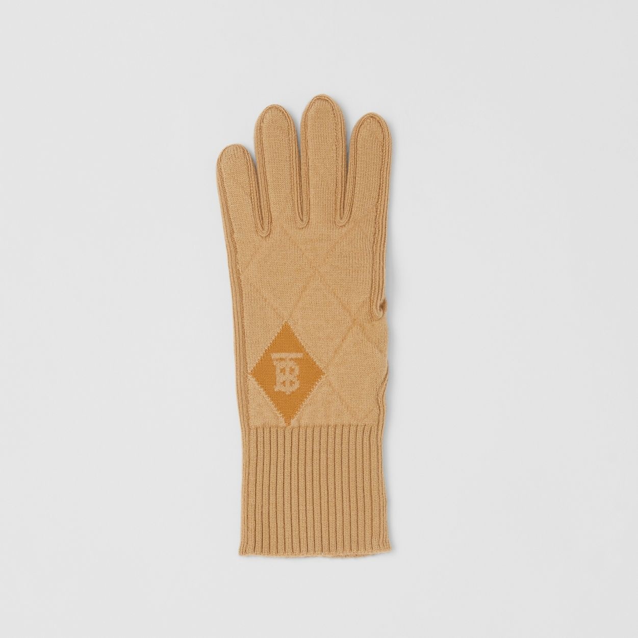 Monogram Motif Diamond Knit Merino Wool Gloves - 3