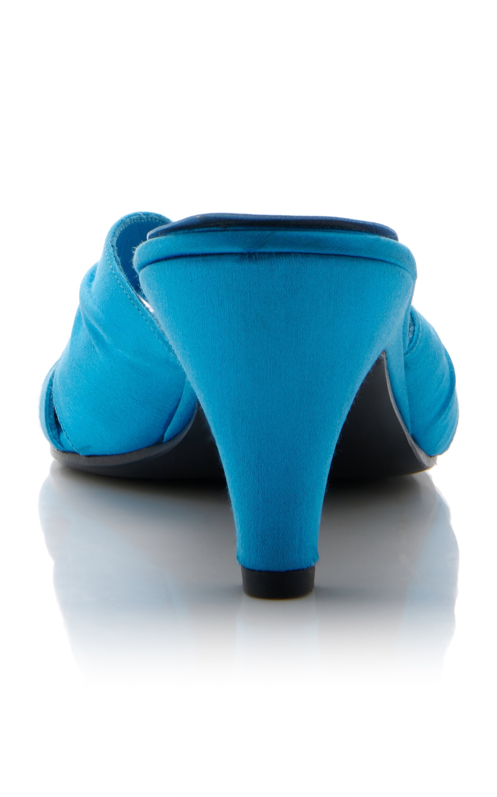 Knotted Satin Mules blue - 4