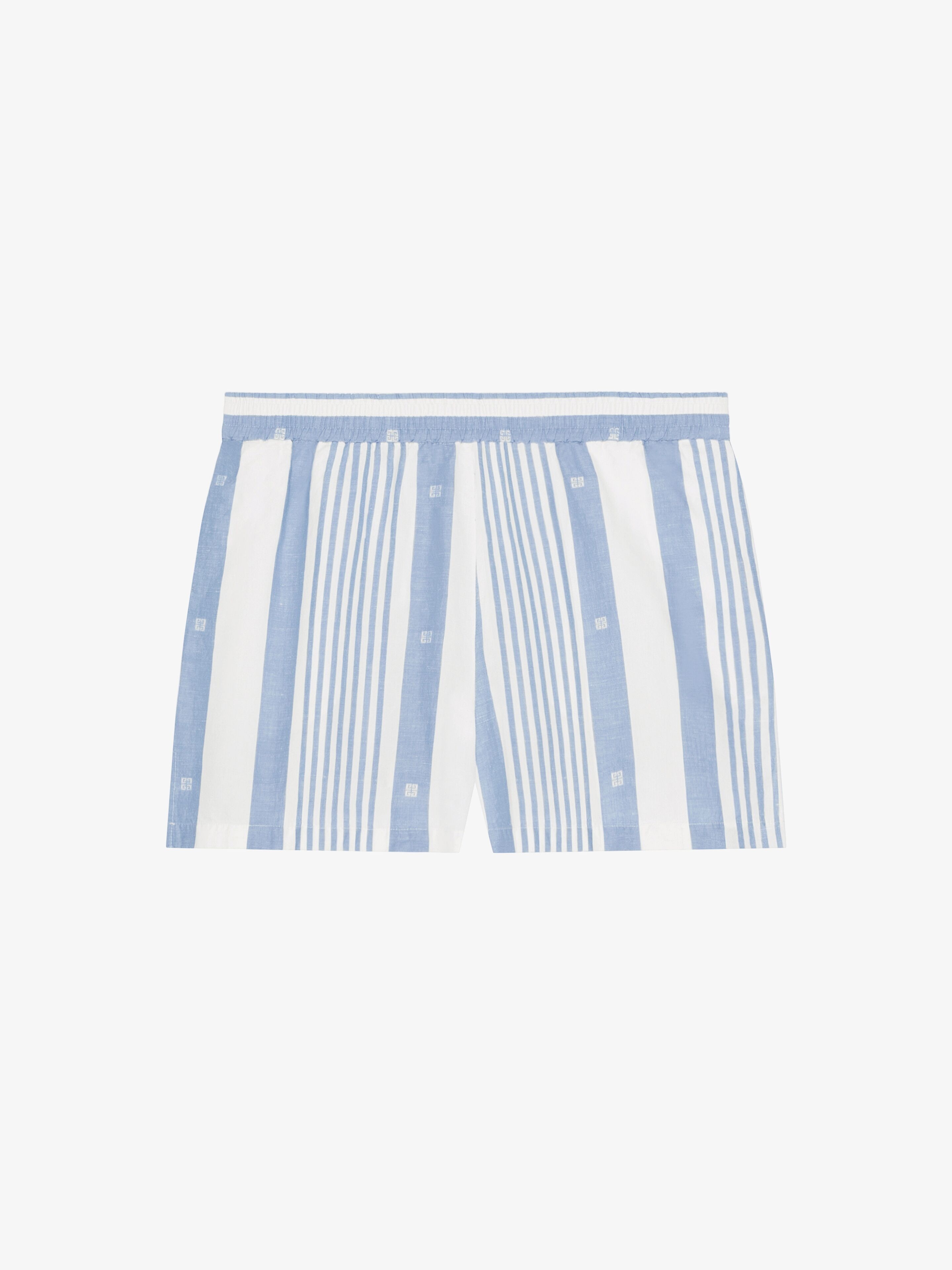 SHORTS IN COTTON AND LINEN WITH 4G STRIPES - 1
