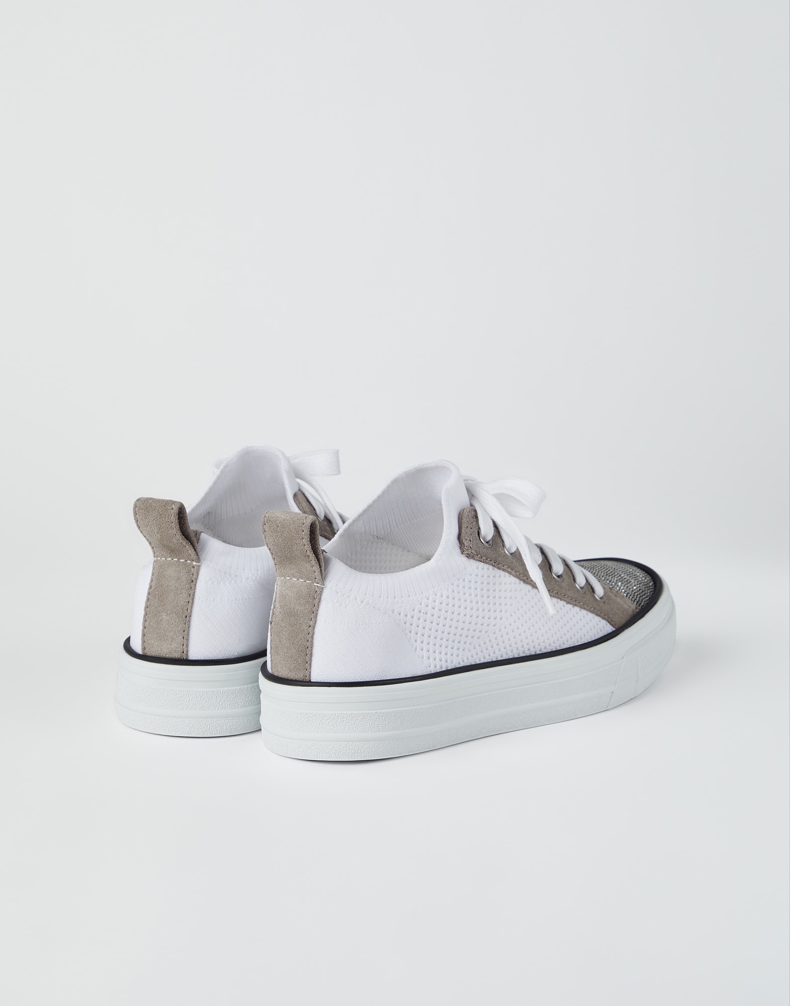 Knit and suede sneakers with precious toe - 2