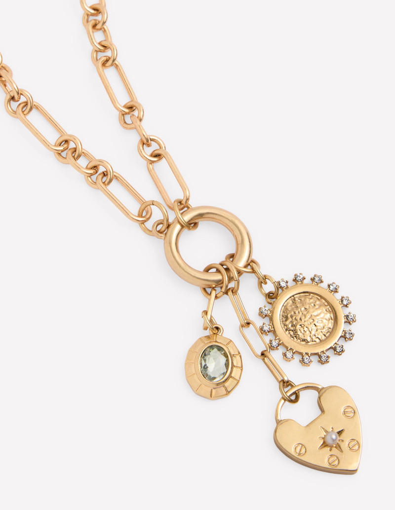 Chain Charm Necklace-Gold Colour 3