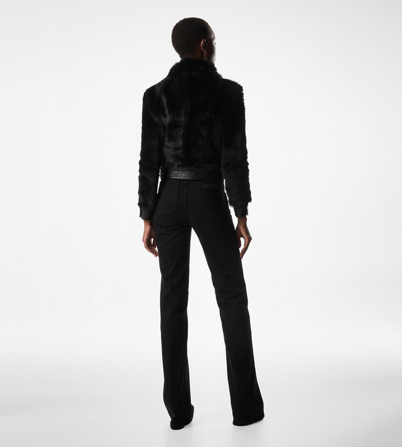 STRETCH TWILL DENIM FLARE PANTS 3