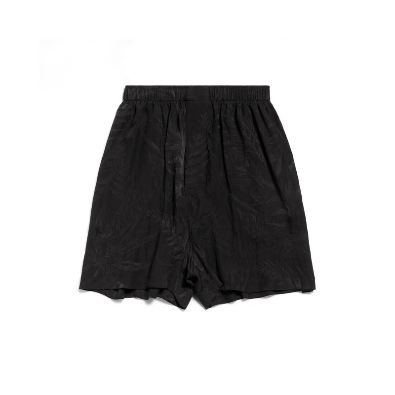 Women's Tropical Flowers Pyjama Shorts in Black 1