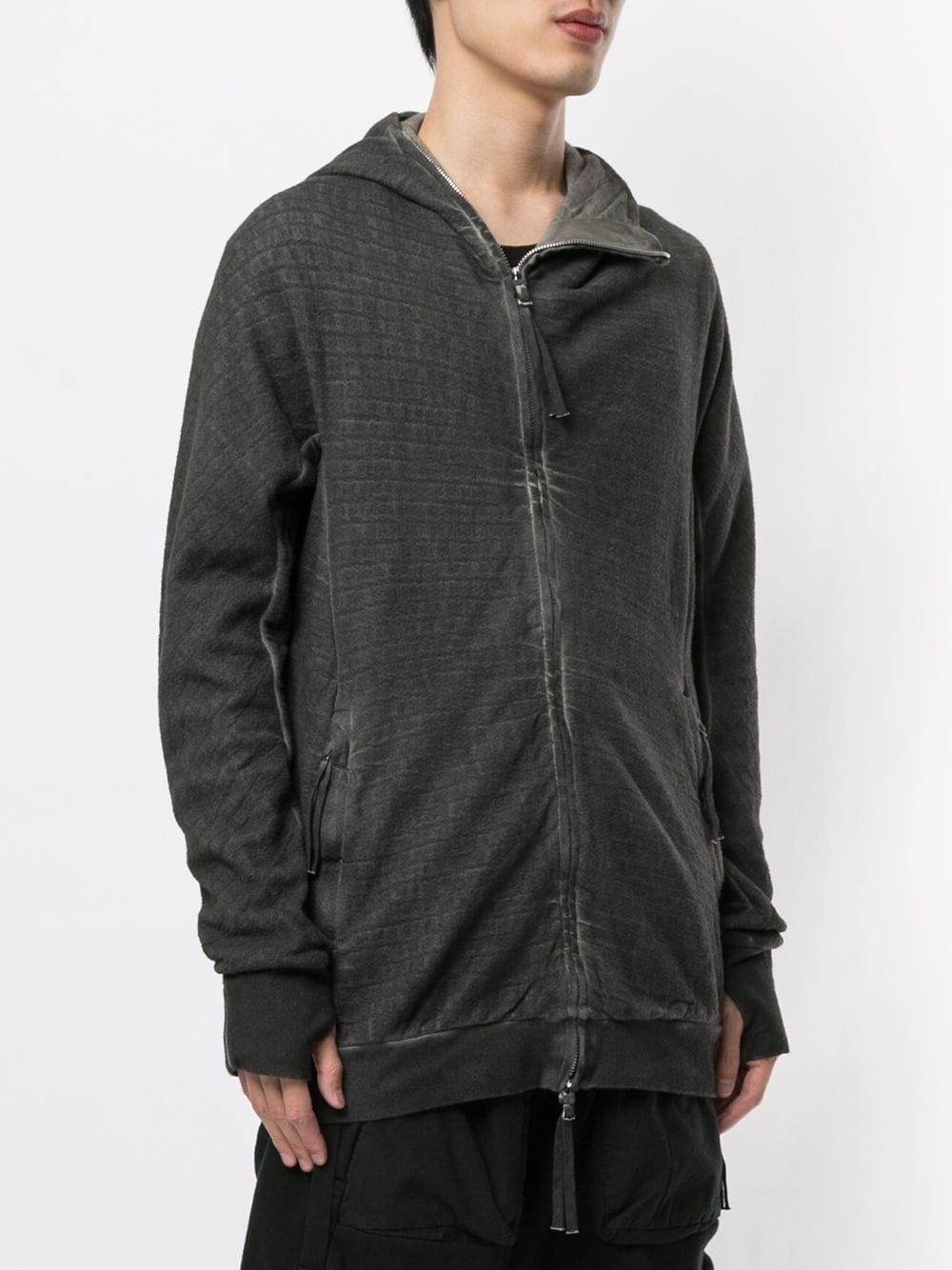 zip-up knitted hoodie - 3