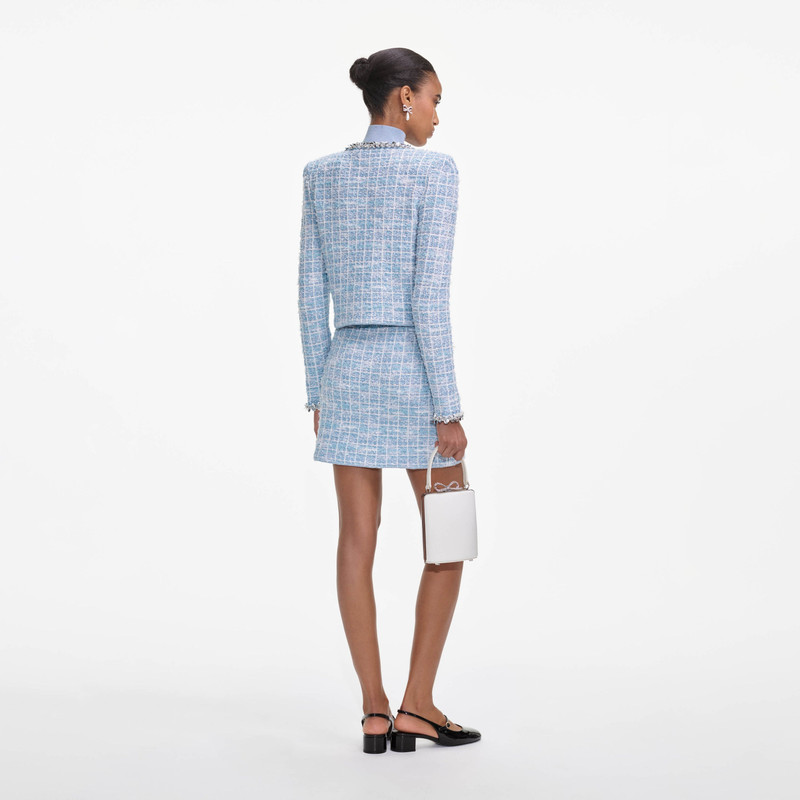 self-portrait Blue Check Cardigan outlook