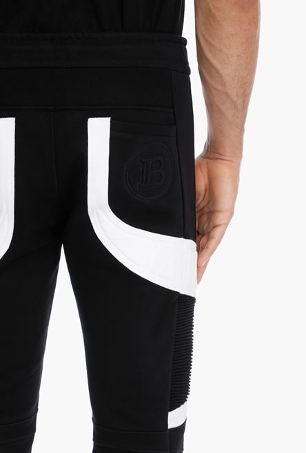 Bicolor cotton sweatpants with embossed Balmain logo - 6