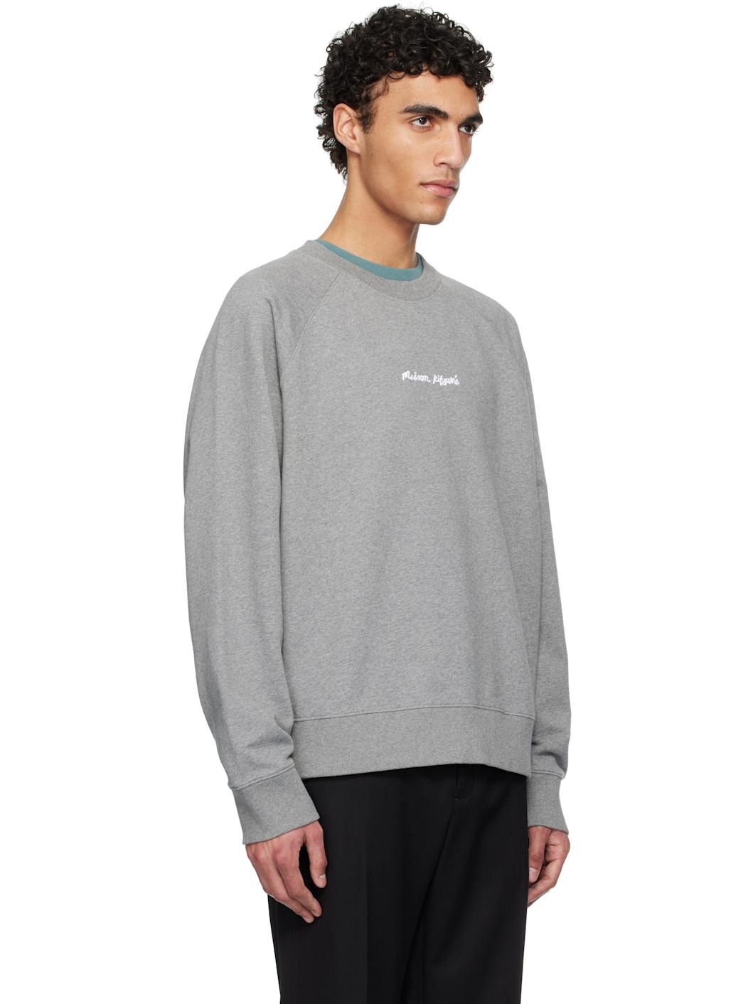 Gray '' Embroidery Oversize Raglan Sweatshirt - 2