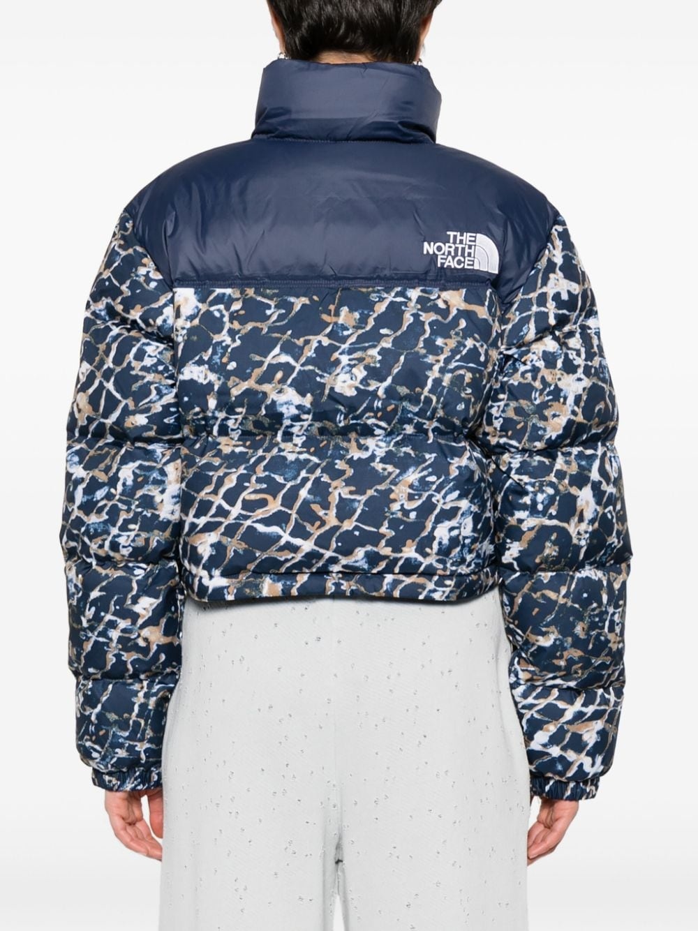 abstract-print quilted jacket - 4