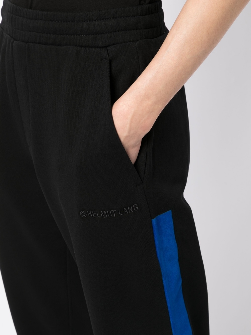 logo-embroidered cotton track pants - 5