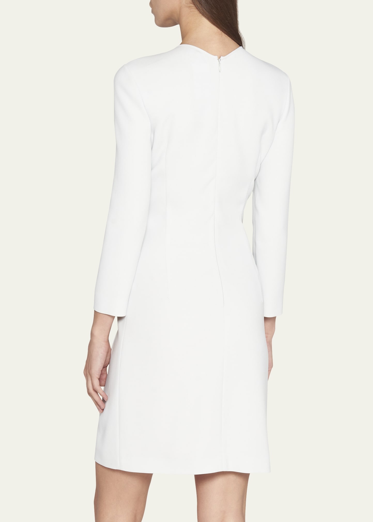 Ruched Long-Sleeve A-Line Dress - 3