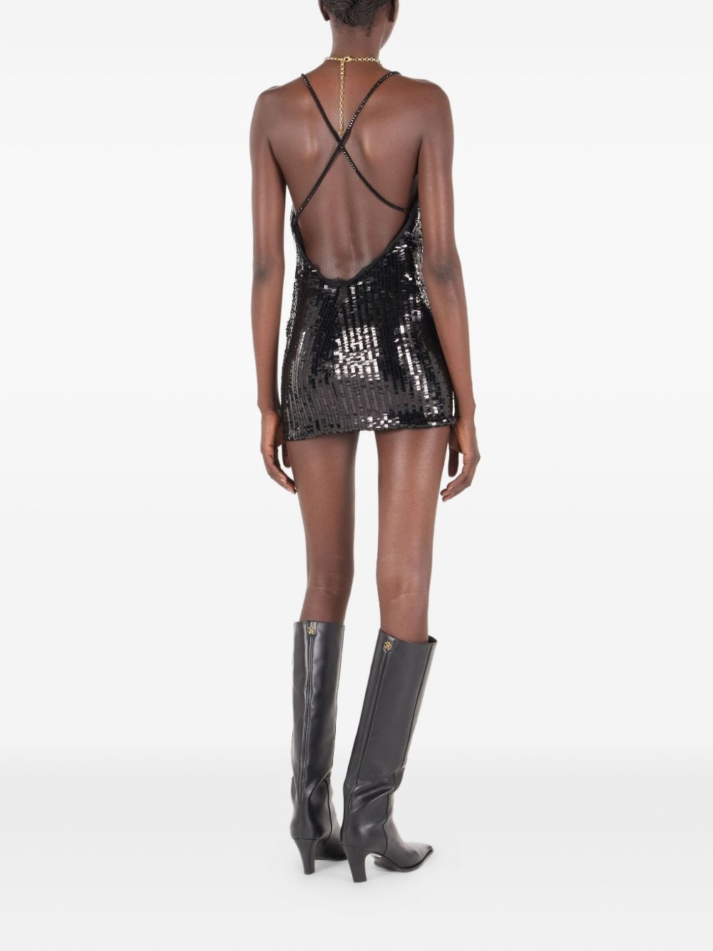 sequined mini dress - 4