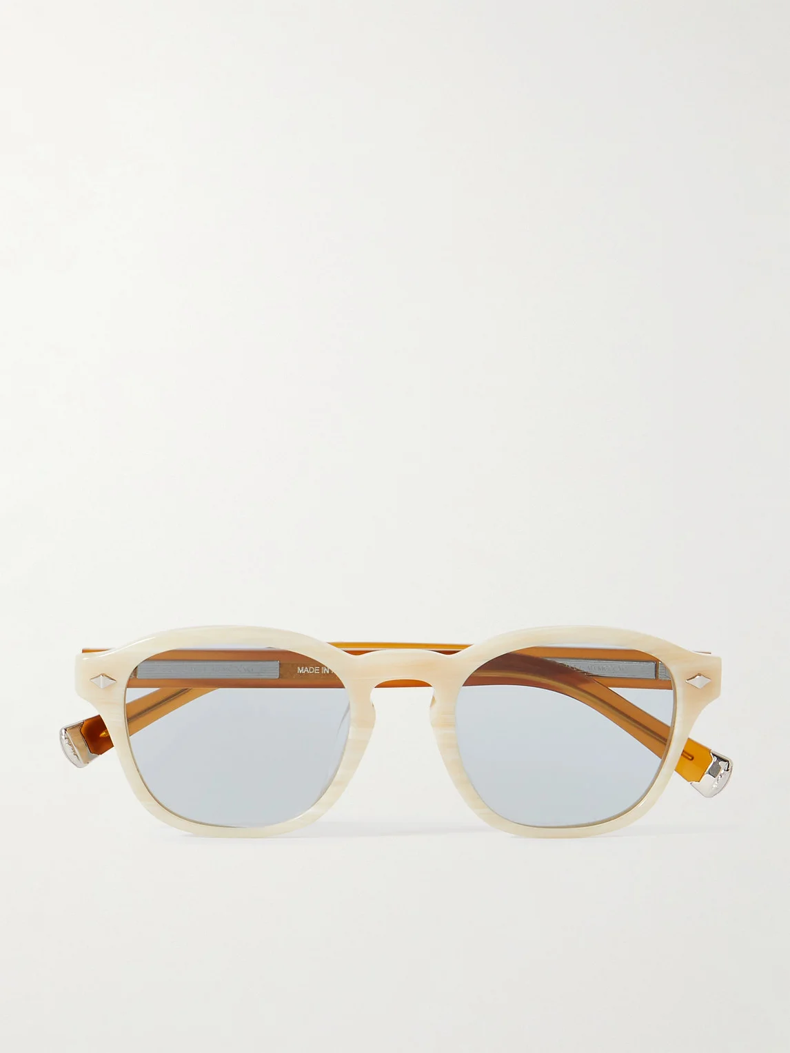 Round-Frame Two-Tone Acetate Sunglasses - 1