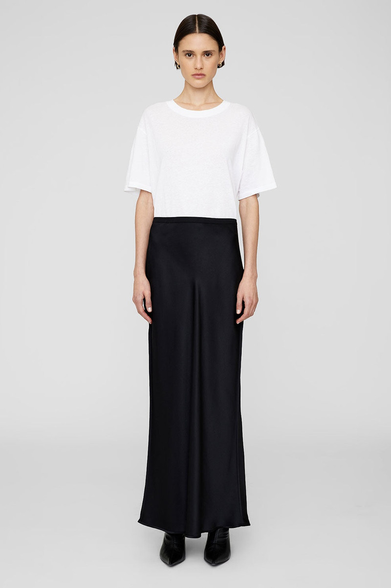 ANINE BING Bar Silk Maxi Skirt - Black outlook