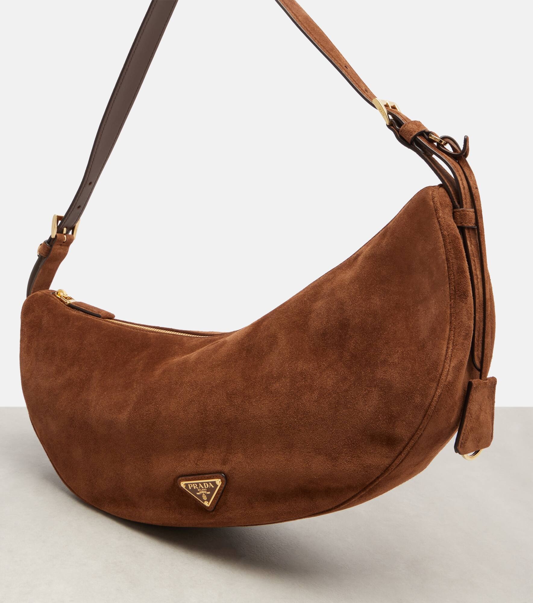 Prada Demi-Lune Large suede shoulder bag - 6
