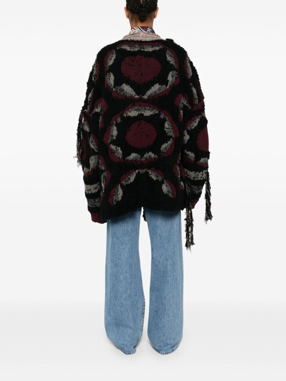 distressed-effect cardigan - 4