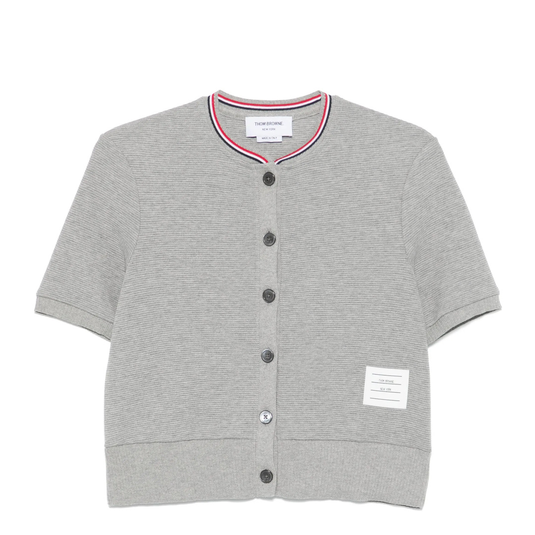 Cotton Waffle Short Sleeve Cardigan Women - 6