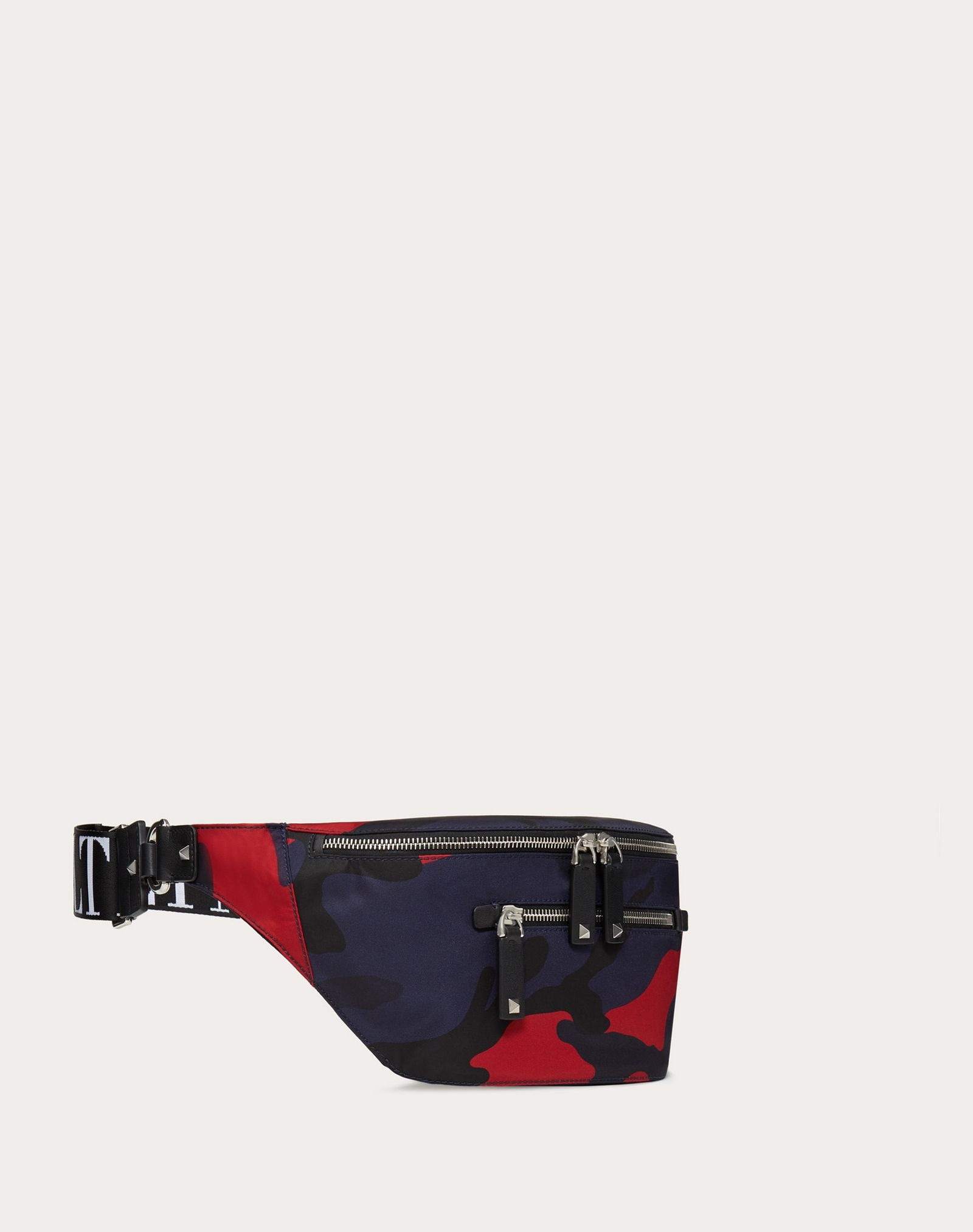 CAMOUFLAGE NYLON BELT BAG WITH VLTN RIBBON STRAP - 2