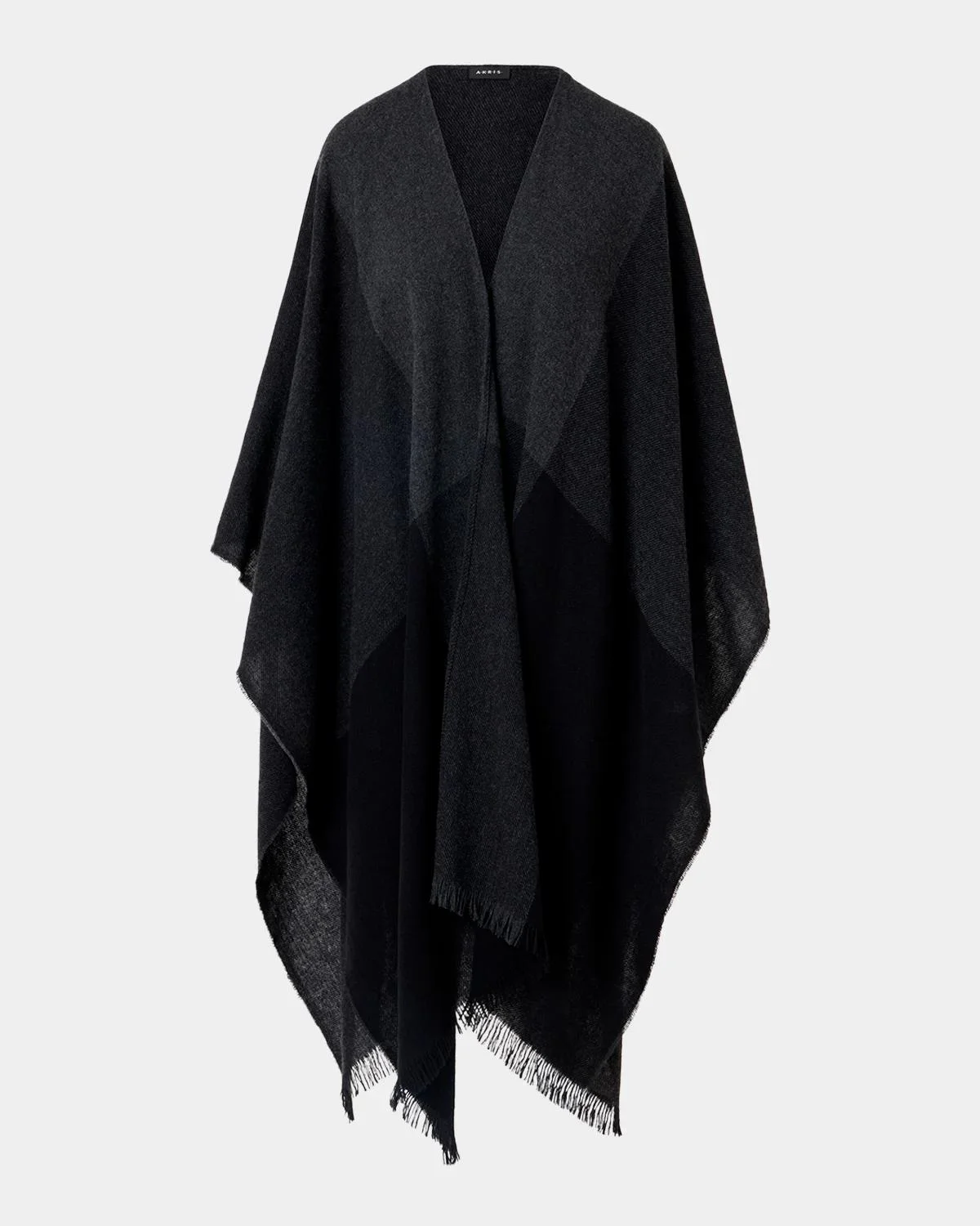 Check Wool-Cashmere Cape Scarf - 1