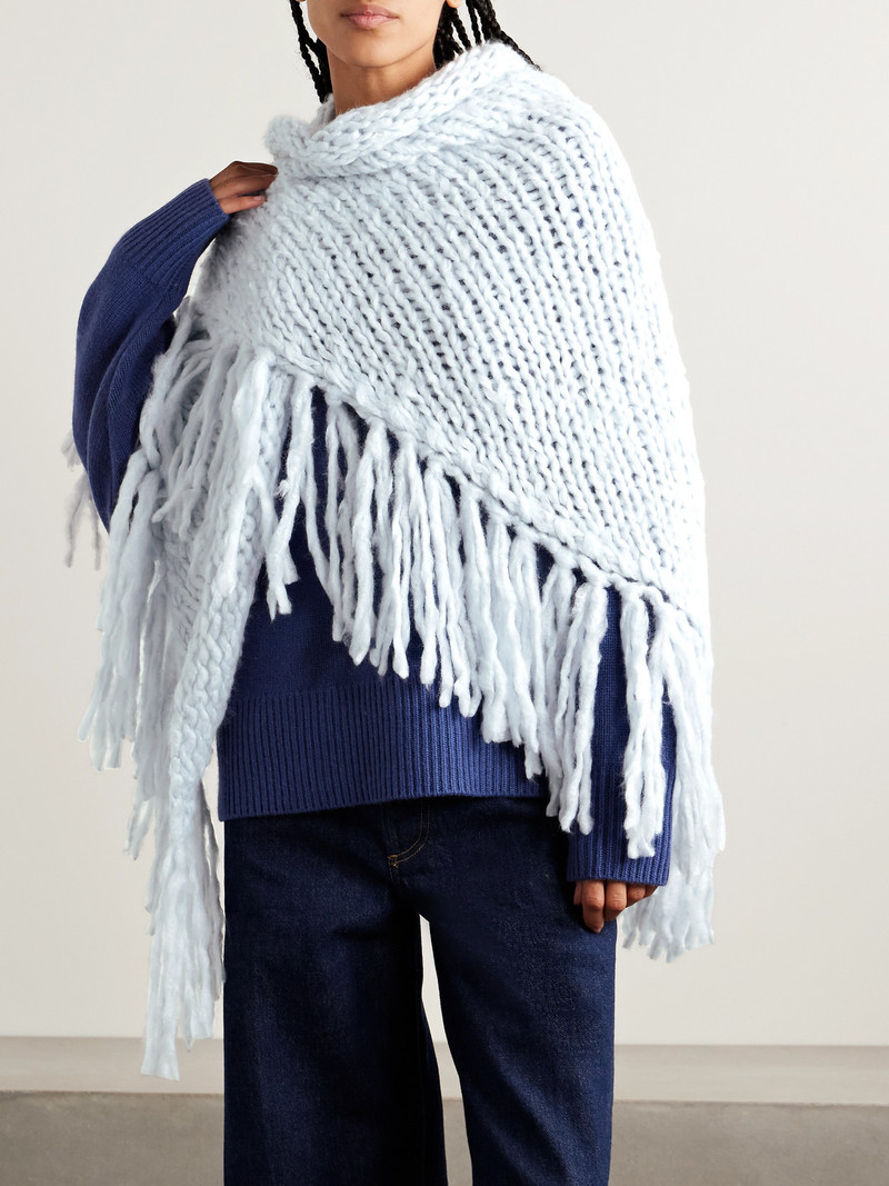 SUZIE KONDI Zoofka Fringed Ribbed Cashmere Shawl outlook
