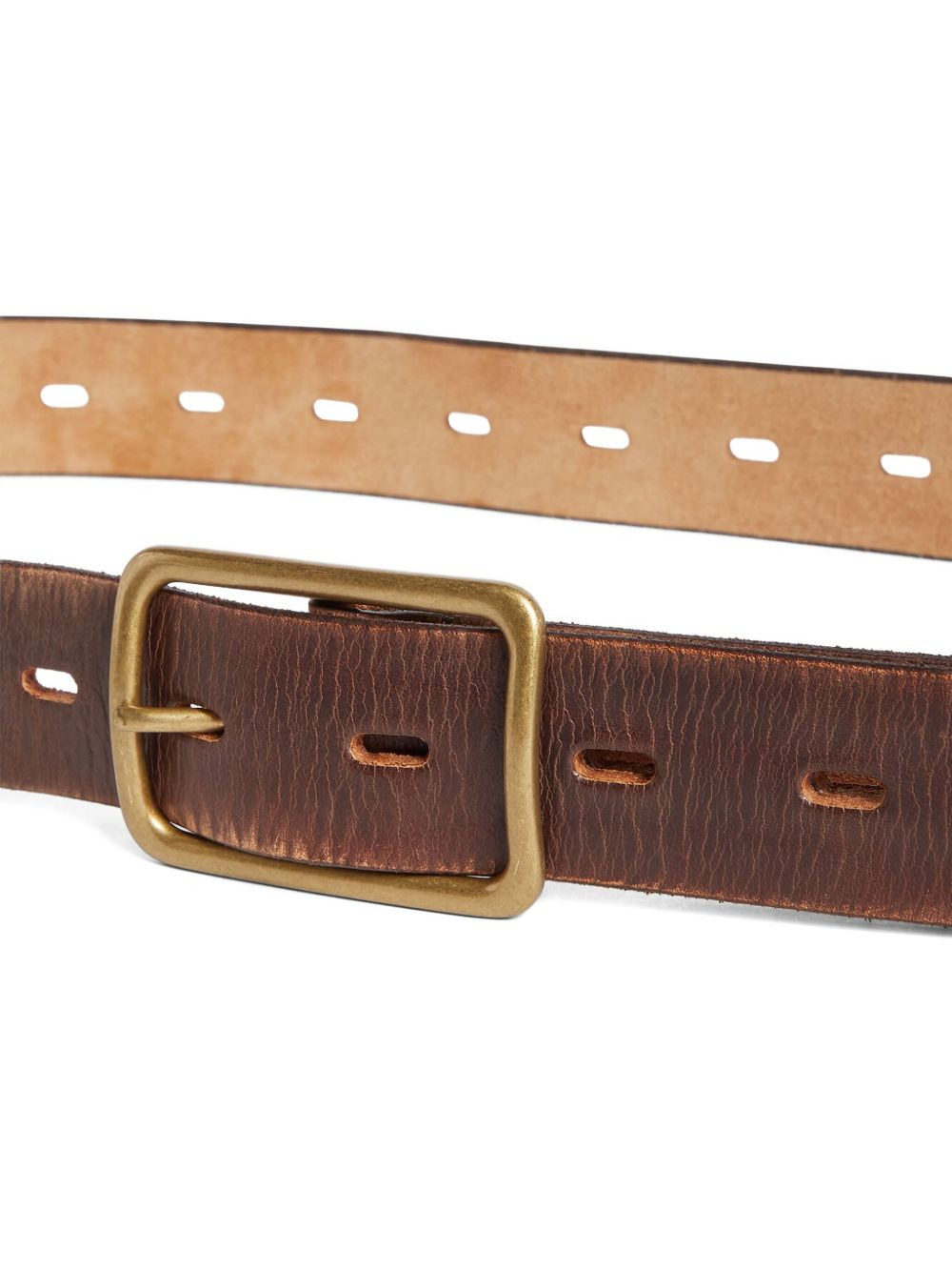leather punched-hole belt - 4