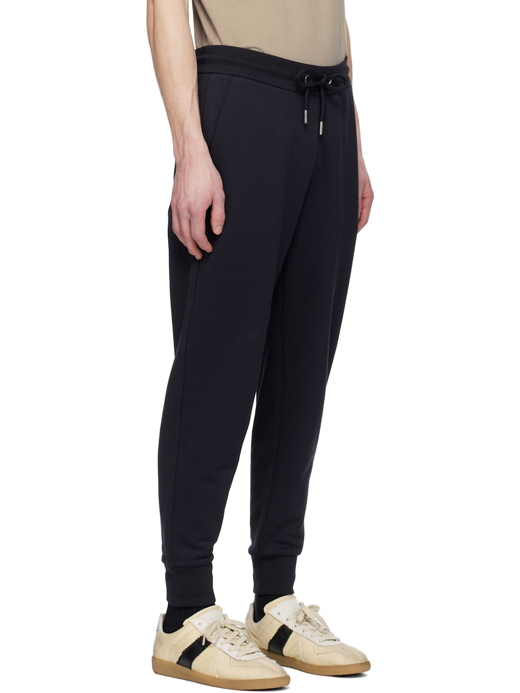 Navy Tricolor-Trimmed Cotton Sweatpants - 2