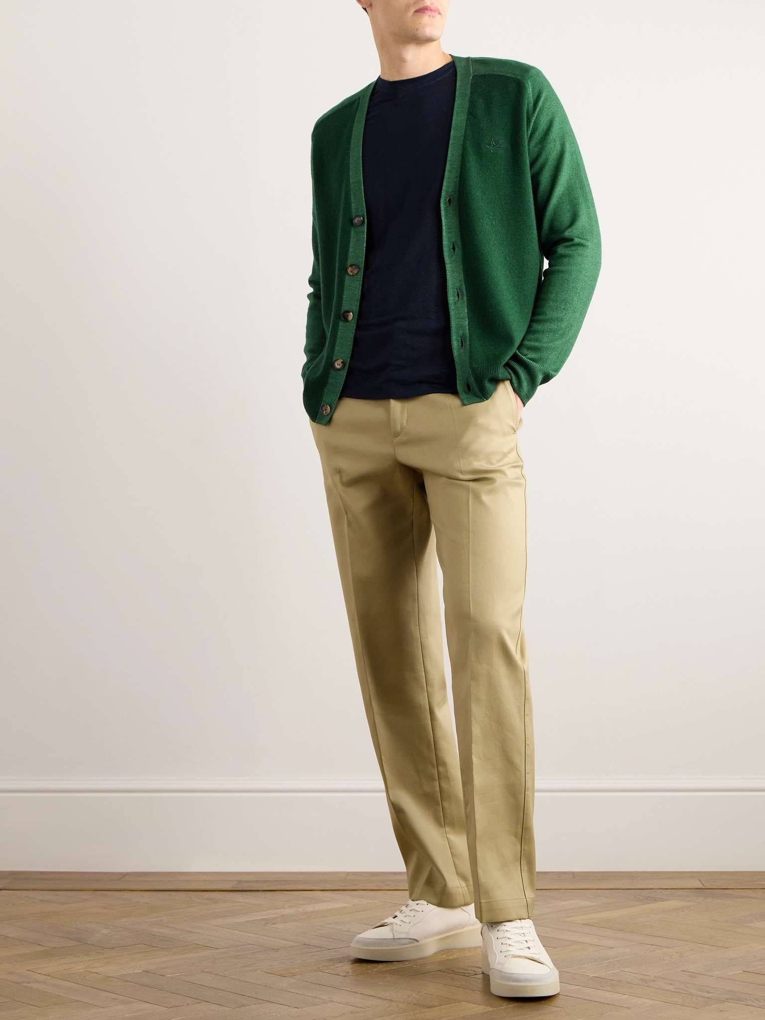 Logo-Embroidered Wool Cardigan - 2