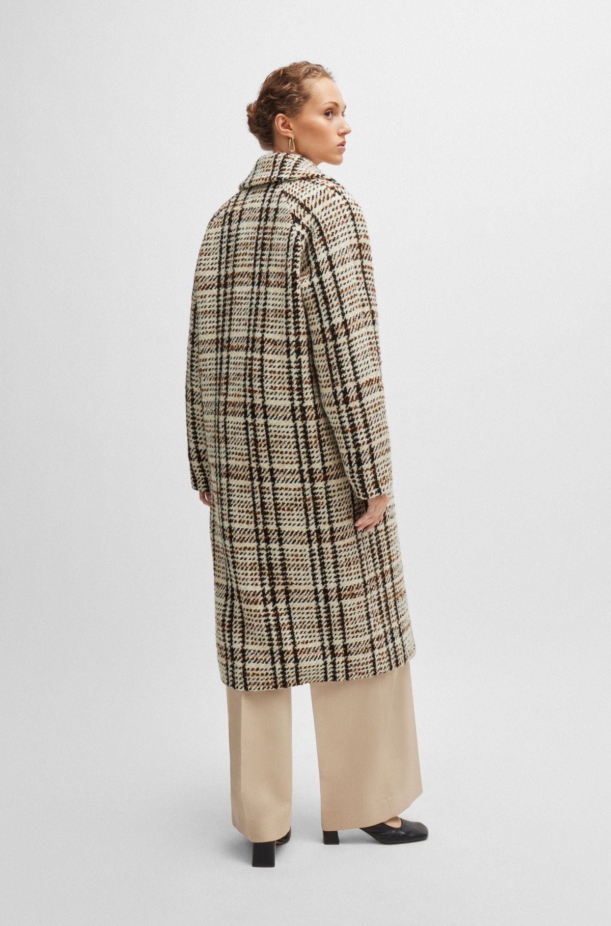 OVERSIZE-FIT COAT IN CHECKED FABRIC WITH WOOL - 4