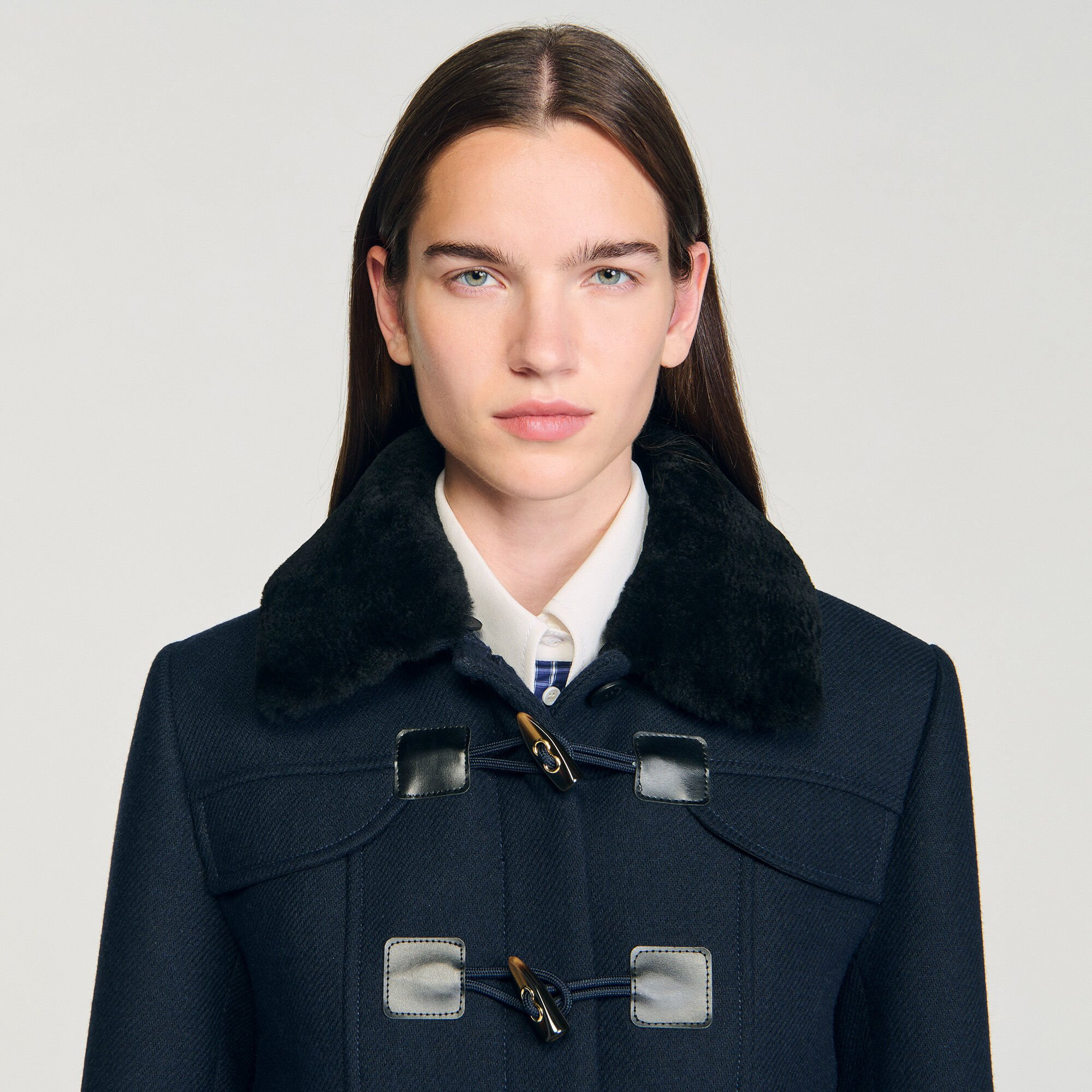 LONG COAT WITH REMOVABLE FUR COLLAR - 3