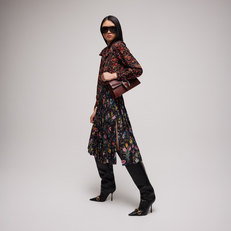Printed silk midi skirt - 1