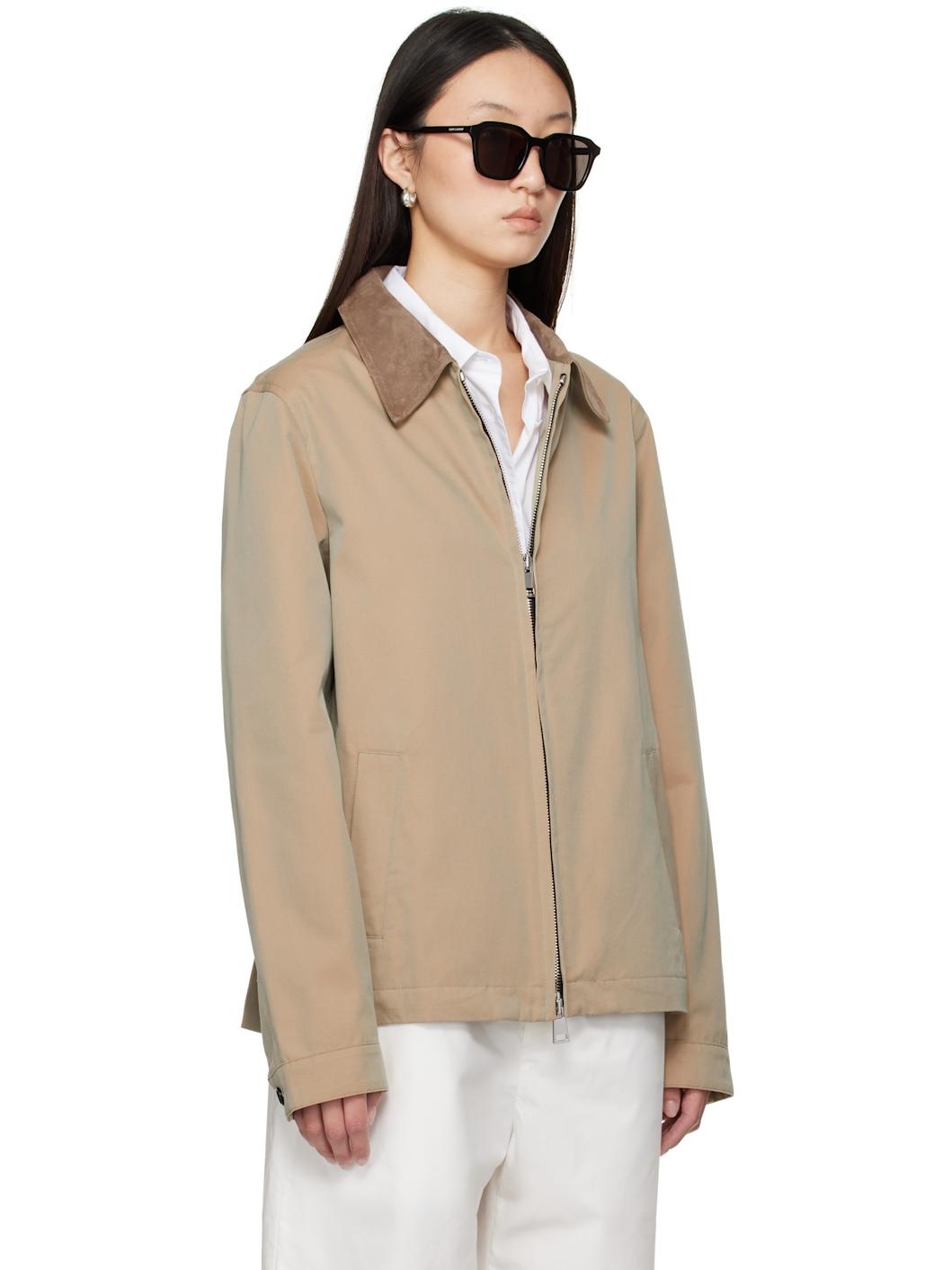 Beige Owen Cotton Tonic Coaching Jacket - 2