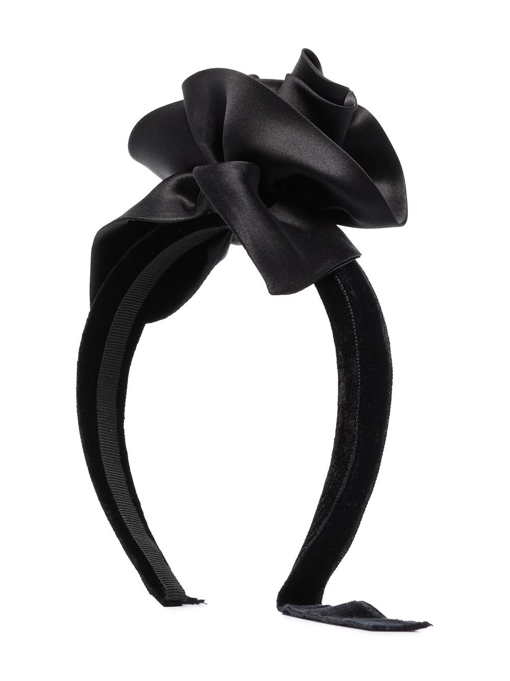 rose appliqué tie headband - 1