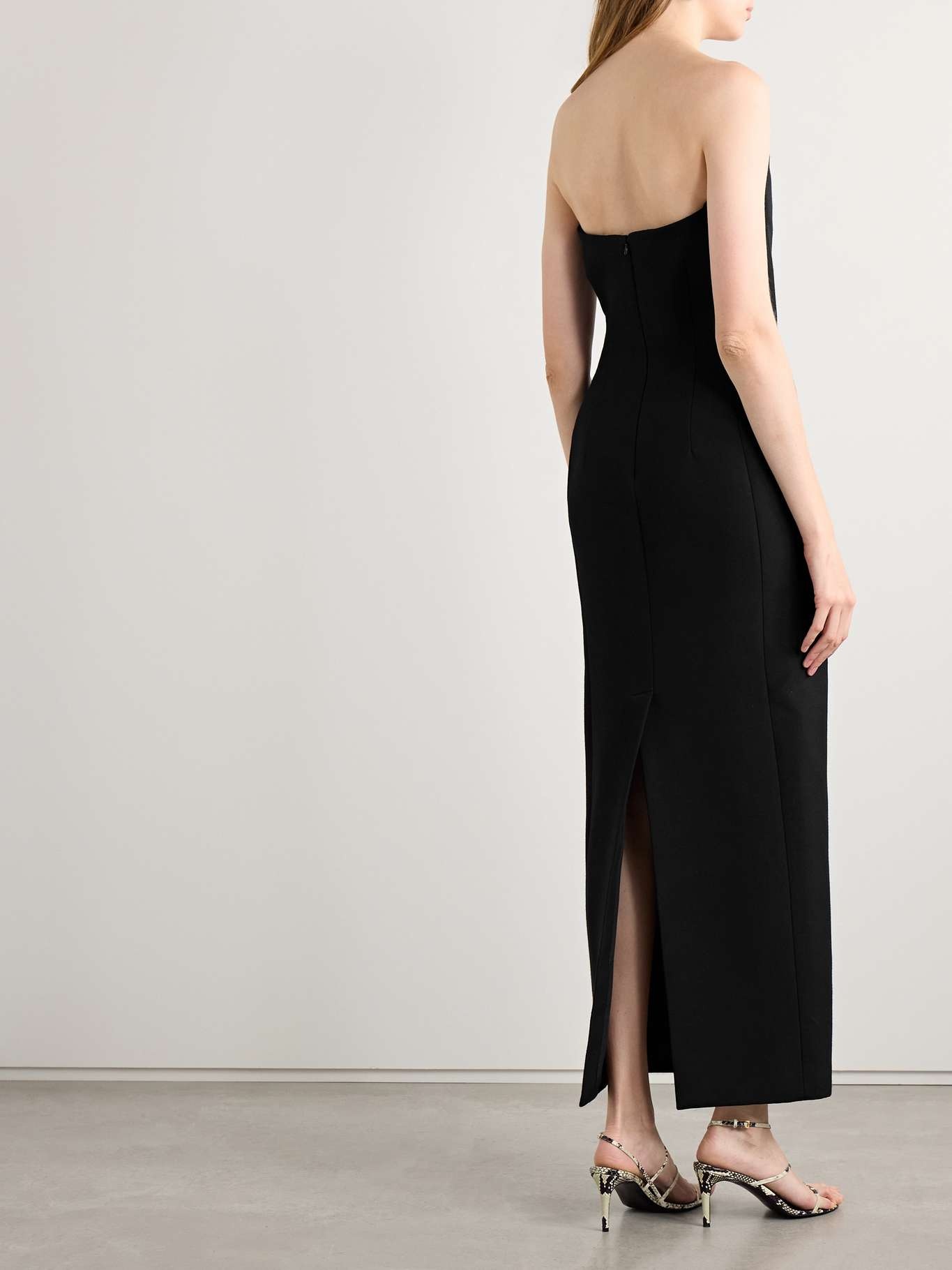Yao strapless grain de poudre gown Black - 3