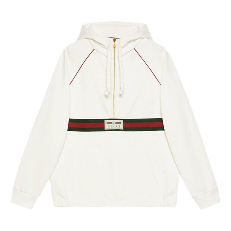Gucci는 웹 & Gucci 상표 'Ivory' 645320-XJDAK-9146를 가진 스웨터를 두었습니다 - 1