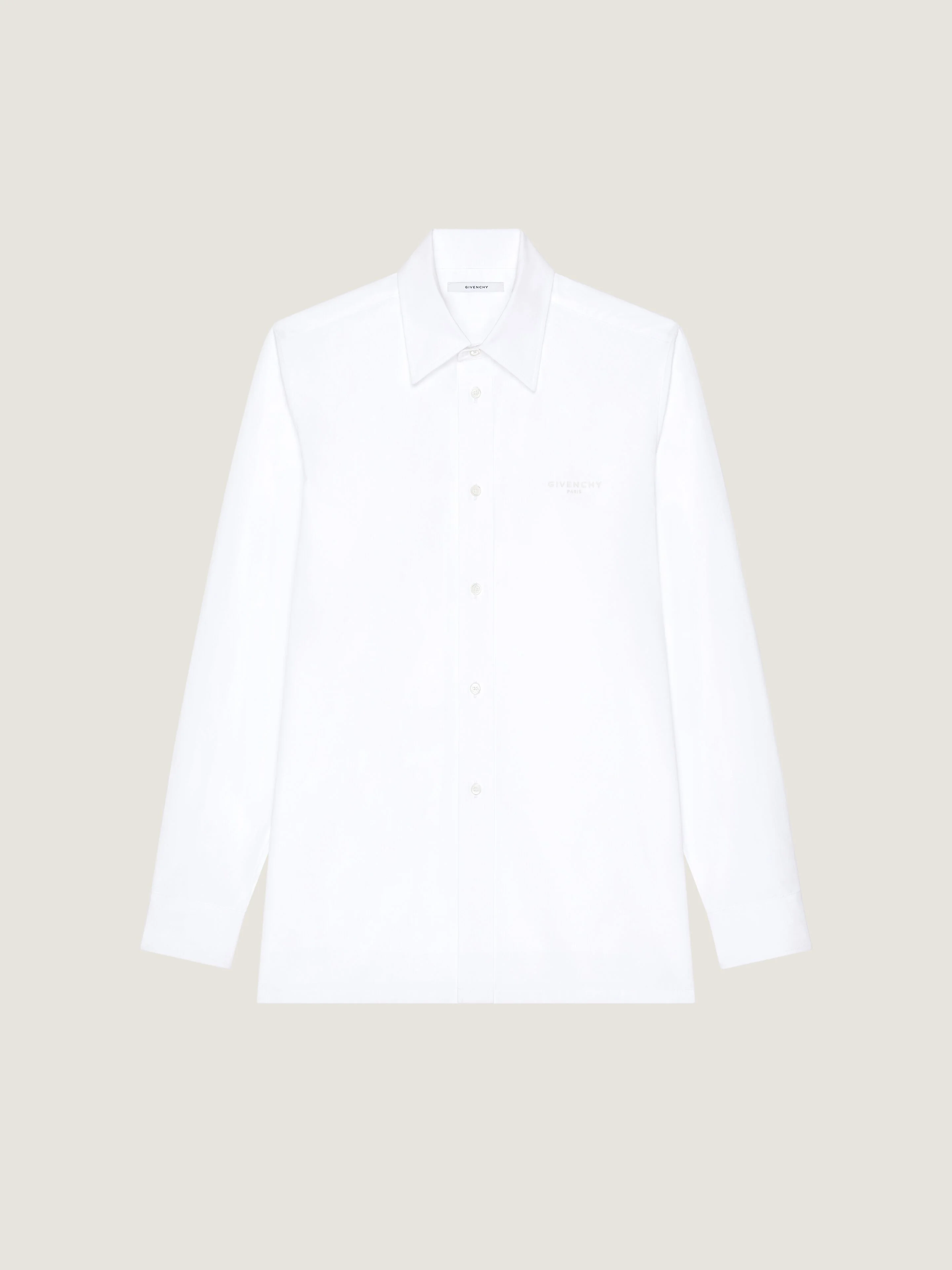 SHIRT IN POPLIN WITH GIVENCHY PARIS EMBROIDERY - 1