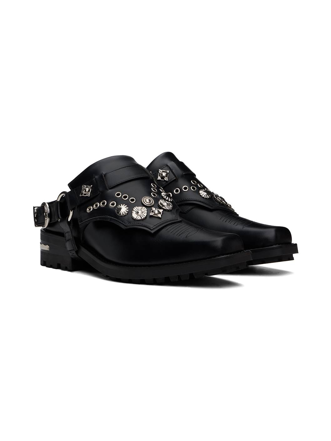 Black Leather Slip-on Loafers - 4