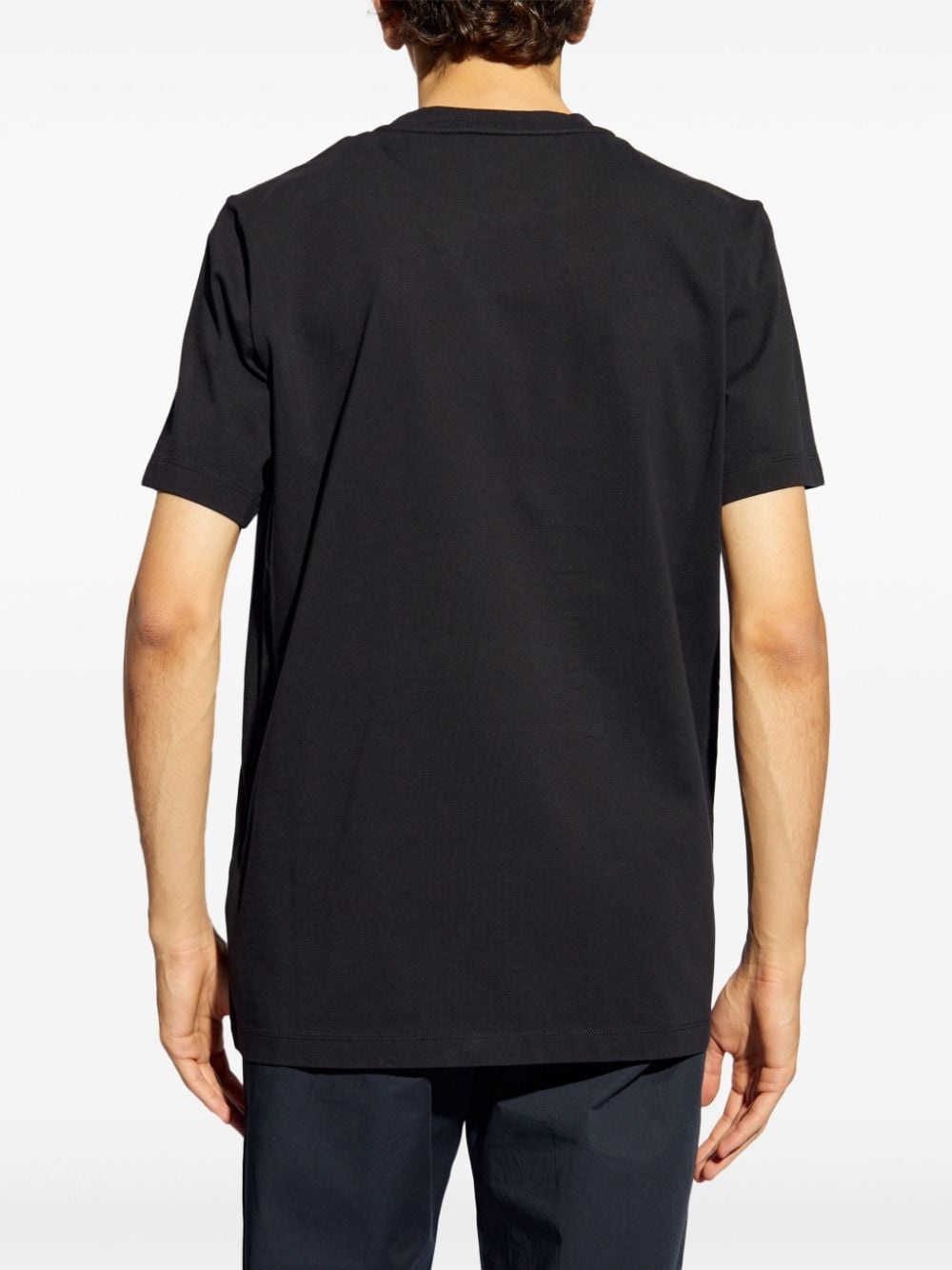 flocked-logo cotton T-shirt - 4