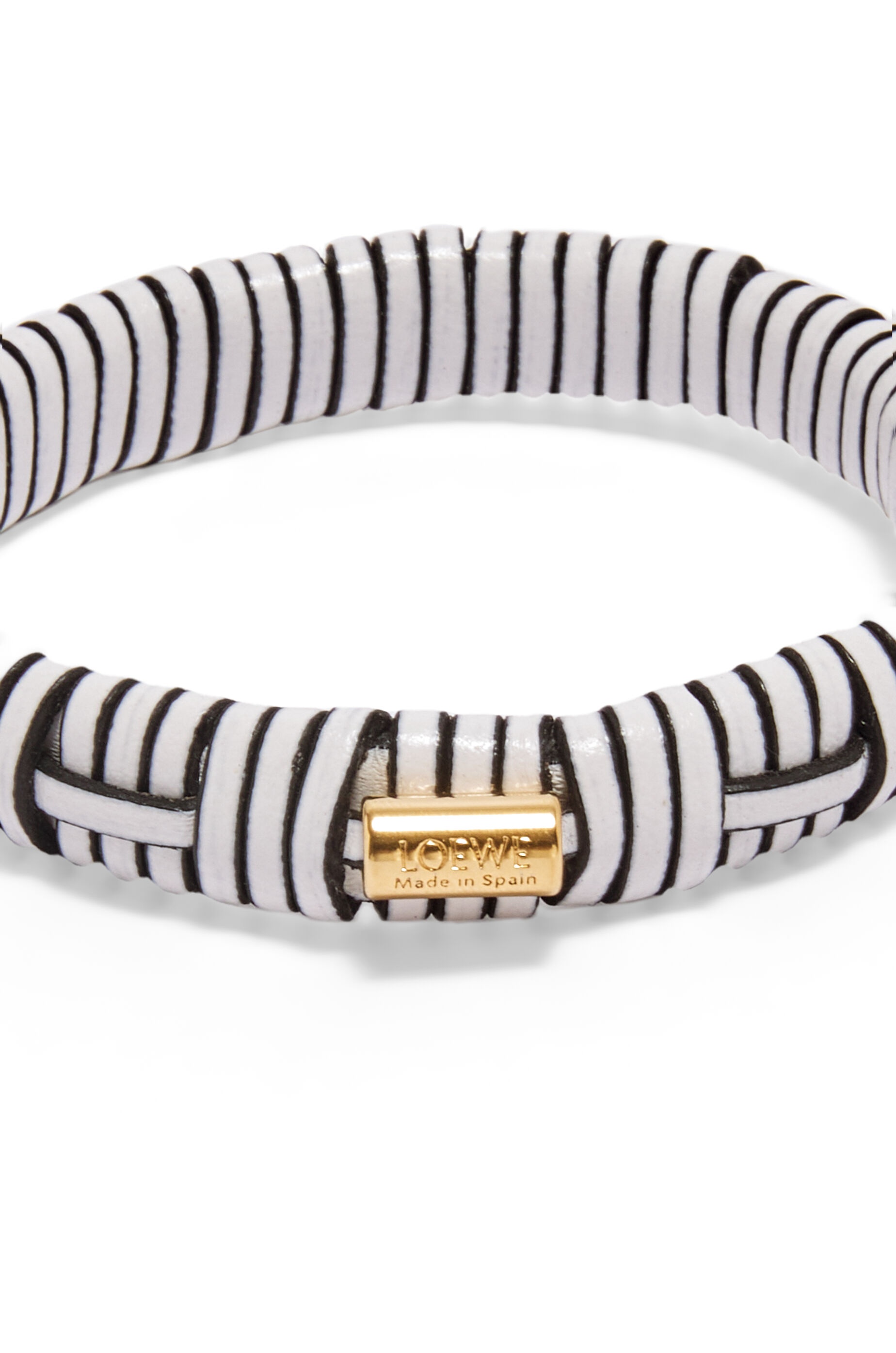 Woven bangle in brass and classic calfskin - 4