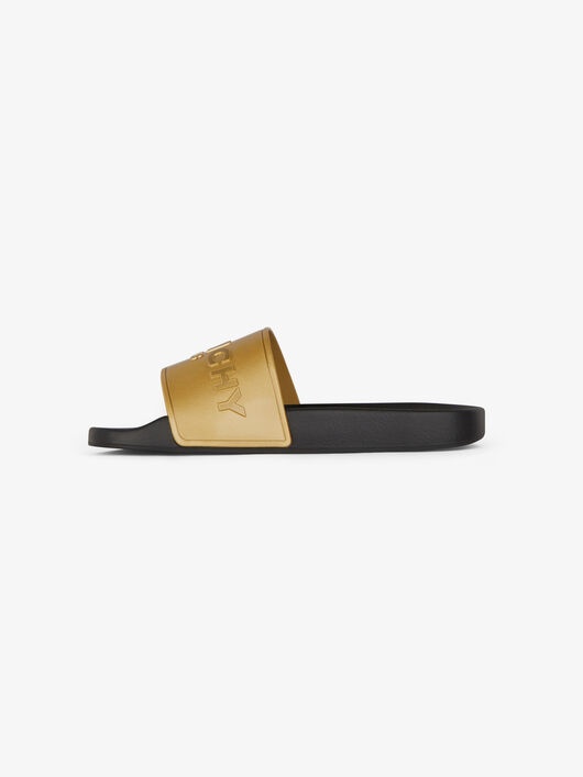 GIVENCHY PARIS METALLIZED FLAT SANDALS - 4