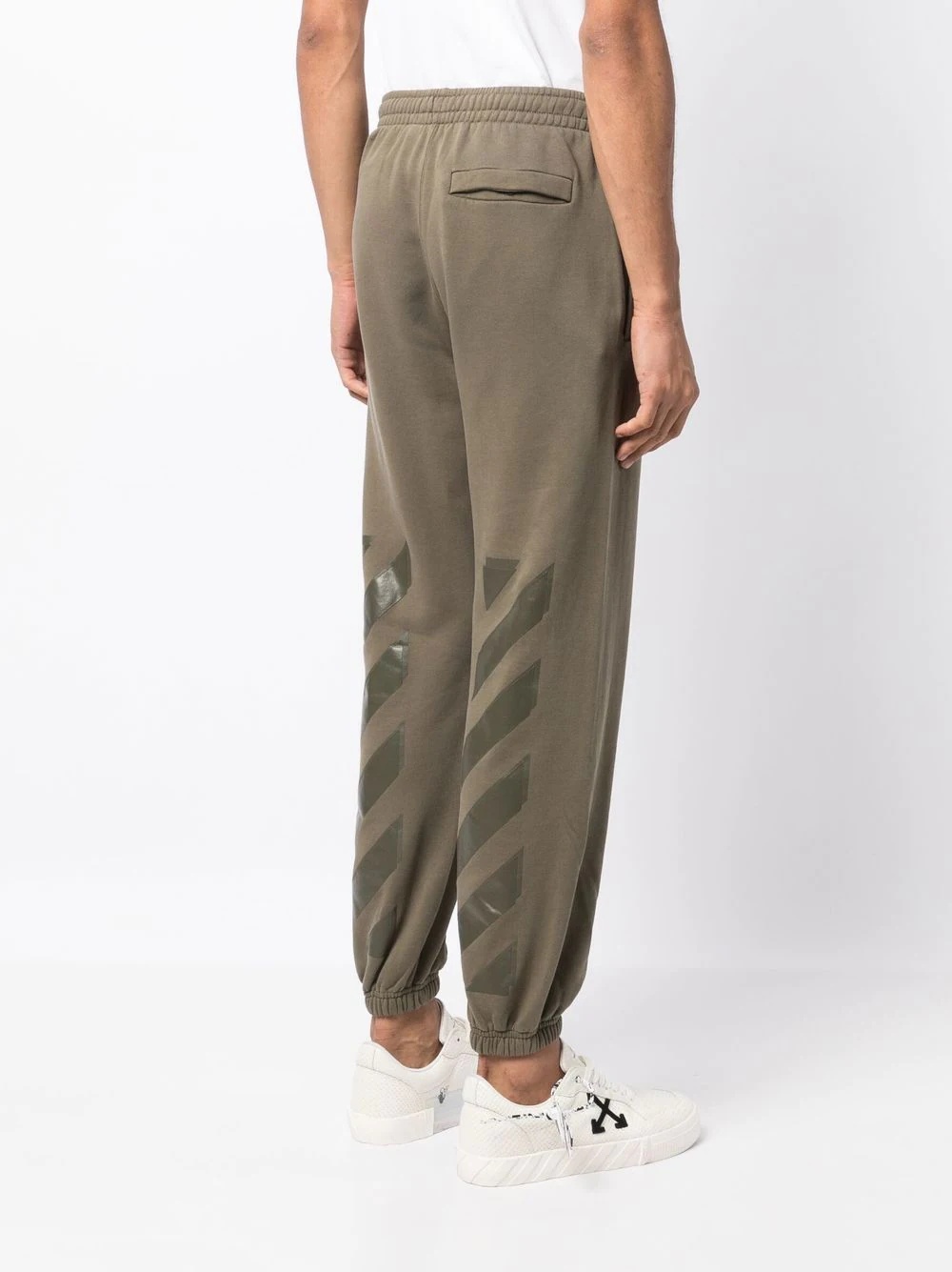 diagonal-stripe cotton track pants - 4