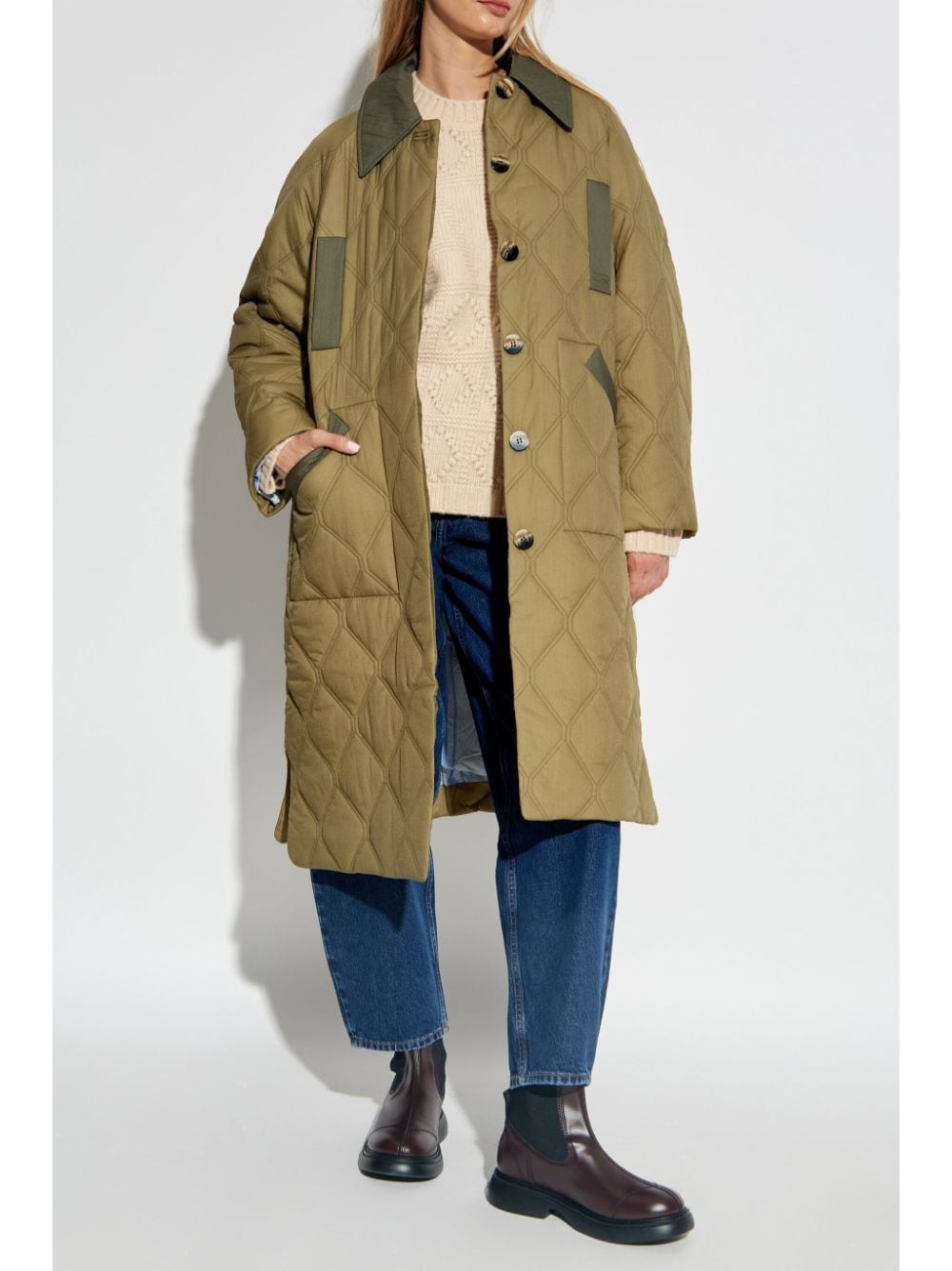 single-breasted quilted jacket - 2